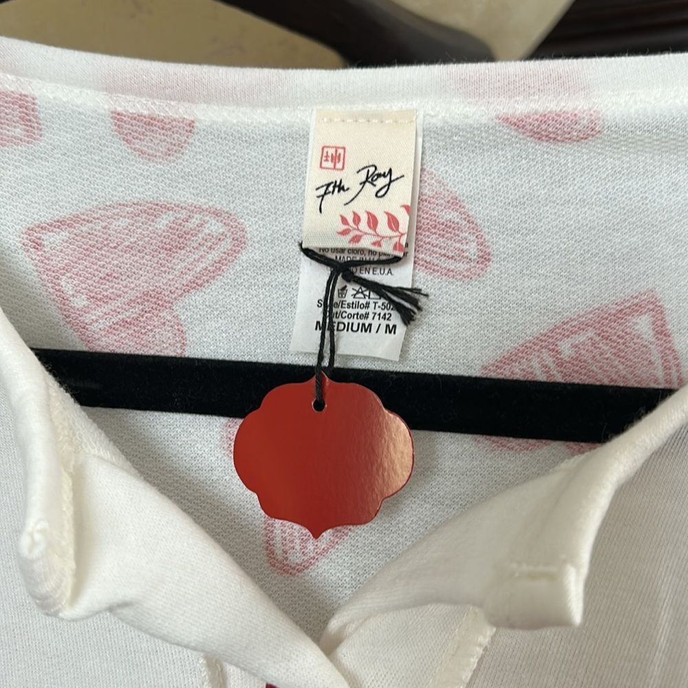 7th Ray Pink Heart Pattern Top - Picture 2 of 2